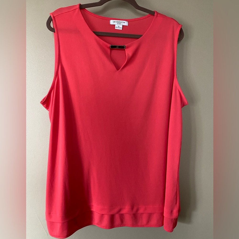 Liz Claiborne apricot colored, sleeveless shirt